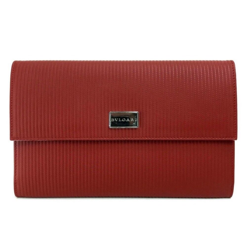 BVLGARI Travel Organizer Multi Case Red/White PVC